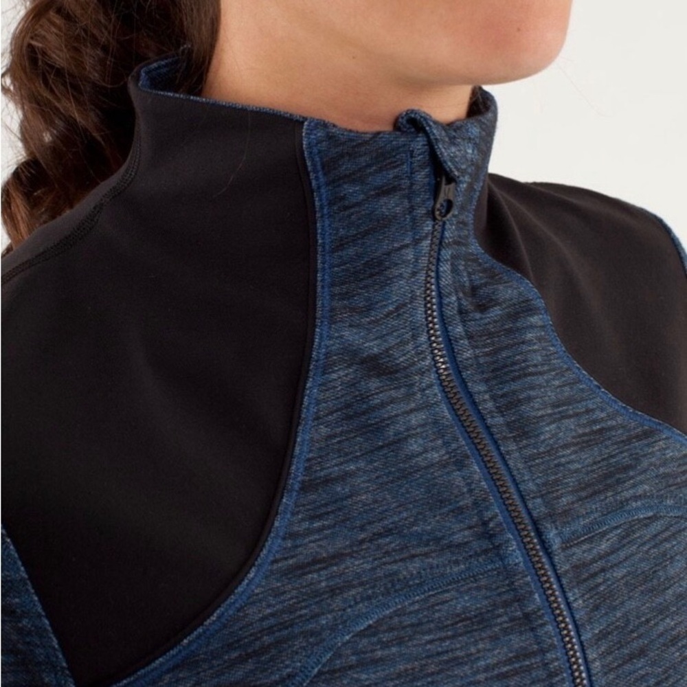 LULULEMON FORME JACKET IN SLUB DENIM BLUE/BLACK SIZE 6 - Picture 9 of 9